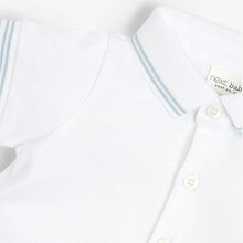 Load image into Gallery viewer, White 2 Pack Baby Poloshirt Bodysuits (0mth-18mths)