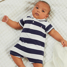 Load image into Gallery viewer, Navy Baby 2 Pack Rompers (0mths-18mths)