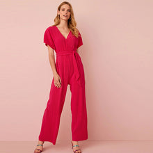 Load image into Gallery viewer, Brght Pink Plissé Jumpsuit