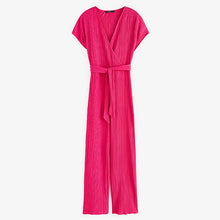 Load image into Gallery viewer, Brght Pink Plissé Jumpsuit