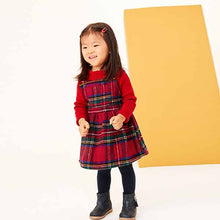 Load image into Gallery viewer, Red Tartan Check Pinafore Dress (3mths-6yrs)
