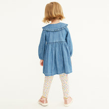 Load image into Gallery viewer, Denim Bunny Appliqué Dress And Leggings Set (3mths-6yrs)