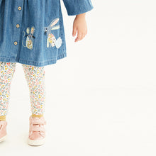 Load image into Gallery viewer, Denim Bunny Appliqué Dress And Leggings Set (3mths-6yrs)