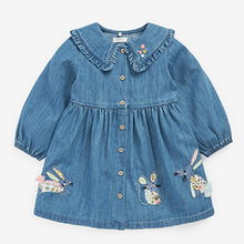 Load image into Gallery viewer, Denim Bunny Appliqué Dress And Leggings Set (3mths-6yrs)