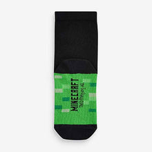Load image into Gallery viewer, Minecraft Black 5 Pack Cotton Rich Socks (Older Boys)