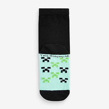 Load image into Gallery viewer, Minecraft Black 5 Pack Cotton Rich Socks (Older Boys)