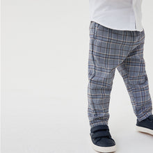 Load image into Gallery viewer, Blue Pull-On Check Trousers (3mths-5yrs)