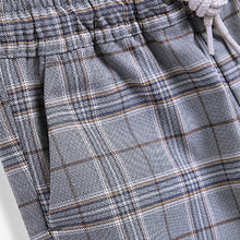 Load image into Gallery viewer, Blue Pull-On Check Trousers (3mths-5yrs)