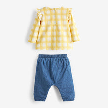 Load image into Gallery viewer, Ochre Yellow Baby 2 pieces Sunflower Top and Trouser Set (0mth-18mths)