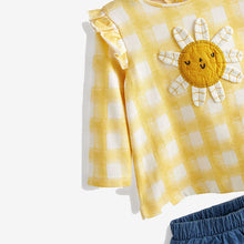 Load image into Gallery viewer, Ochre Yellow Baby 2 pieces Sunflower Top and Trouser Set (0mth-18mths)