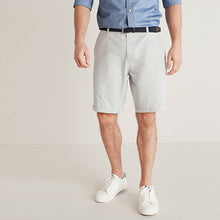 Load image into Gallery viewer, Grey Straight Fit Belted Chino Shorts With Stretch
