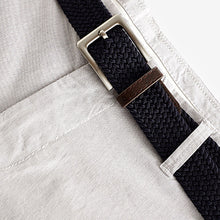 Load image into Gallery viewer, Grey Straight Fit Belted Chino Shorts With Stretch