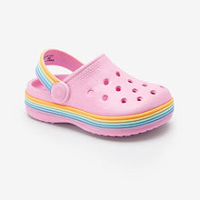 Load image into Gallery viewer, Pink Rainbow Clogs (Younger Girls)