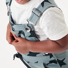 Load image into Gallery viewer, Blue Star Short Dungarees And T-Shirt Set (3mths-5yrs)