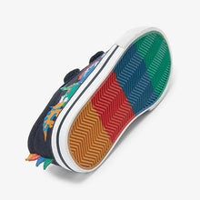 Load image into Gallery viewer, Navy Dino Strap Touch Fastening Shoes (Younger Boys)