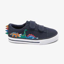 Load image into Gallery viewer, Navy Dino Strap Touch Fastening Shoes (Younger Boys)