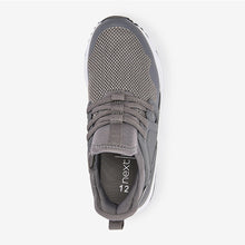 Load image into Gallery viewer, Grey Mesh Elastic Lace Trainers (Older Boys)