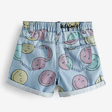 Load image into Gallery viewer, Smiley World Licence Print Mom Denim Shorts (3-12yrs)
