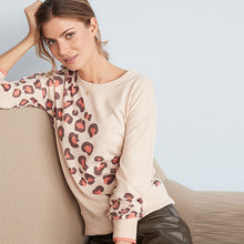 Load image into Gallery viewer, Ecru Cream Animal Print Long Sleeve Cosy Lightweight Jumper
