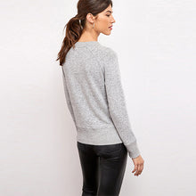 Load image into Gallery viewer, Grey Long Sleeve Cosy Lightweight Jumper