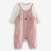 Load image into Gallery viewer, Lilac Purple 2 Piece Baby Character Dungarees And Bodysuit Set (0mths-18mths)