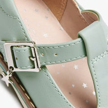 Load image into Gallery viewer, Mint Green Star Charm T-Bar Shoes (Younger Girls)