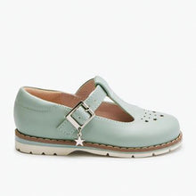 Load image into Gallery viewer, Mint Green Star Charm T-Bar Shoes (Younger Girls)