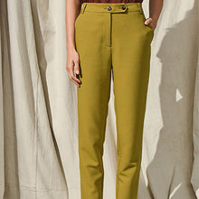 Load image into Gallery viewer, Green Olive Smart Taper Trousers
