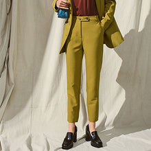 Load image into Gallery viewer, Green Olive Smart Taper Trousers