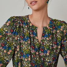 Load image into Gallery viewer, Multi Daisy Long Sleeve V-Neck Dress