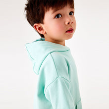 Load image into Gallery viewer, Mint Green Tonal Short Sleeve Hoodie And Shorts Set (3mths-5yrs)