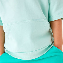 Load image into Gallery viewer, Mint Green Tonal Short Sleeve Hoodie And Shorts Set (3mths-5yrs)