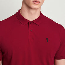 Load image into Gallery viewer, Red Regular Fit Pique Polo Shirt