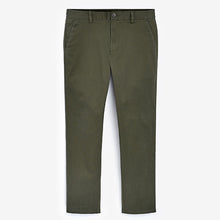 Load image into Gallery viewer, Khaki Green Elasticated Waist Skinny Fit Stretch Chino Trousers