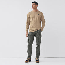 Load image into Gallery viewer, Charcoal Grey Authentic Stretch Cotton Blend Cargo Trousers