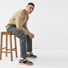 Load image into Gallery viewer, Charcoal Grey Authentic Stretch Cotton Blend Cargo Trousers