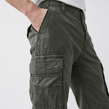 Load image into Gallery viewer, Khaky Green Authentic Stretch Cotton Blend Cargo Trousers