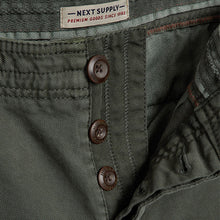 Load image into Gallery viewer, Khaky Green Authentic Stretch Cotton Blend Cargo Trousers