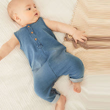 Load image into Gallery viewer, Denim Blue Baby Romper (0mths-18mths)