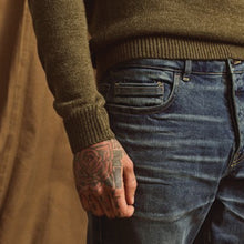 Load image into Gallery viewer, Vintage Green/Blue Slim Fit Authentic Stretch Jeans