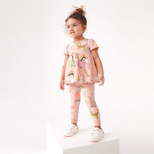 Load image into Gallery viewer, Peach Pink Unicorn Cotton T-Shirt (3mths-6yrs)