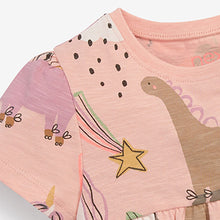 Load image into Gallery viewer, Peach Pink Unicorn Cotton T-Shirt (3mths-6yrs)