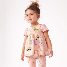 Load image into Gallery viewer, Peach Pink Unicorn Cotton T-Shirt (3mths-6yrs)