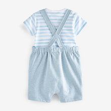 Load image into Gallery viewer, Blue Applique Boat Baby Jersey Dungarees And Bodysuit Set (0mths-18mths)