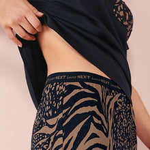 Load image into Gallery viewer, Navy Blue Animal Print Cotton Short Sleeve Pyjamas