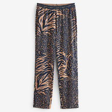 Load image into Gallery viewer, Navy Blue Animal Print Cotton Short Sleeve Pyjamas