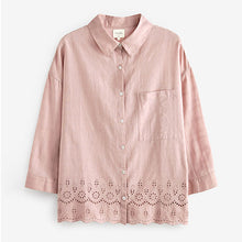 Load image into Gallery viewer, Lilac Cotton Broderie Button Through Pyjama Short Set