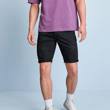 Load image into Gallery viewer, Black Skinny Fit Denim Shorts
