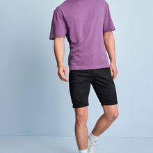 Load image into Gallery viewer, Black Skinny Fit Denim Shorts