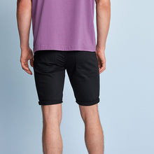 Load image into Gallery viewer, Black Skinny Fit Denim Shorts